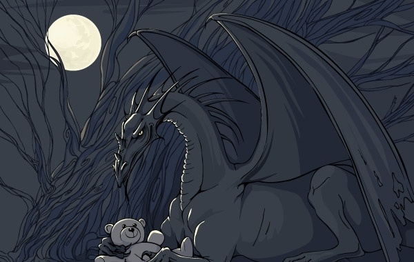 Dragon and Teddy Free CDR Vectors Art