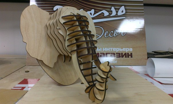 Elephant head 3D Puzzle Free CDR Vectors Art