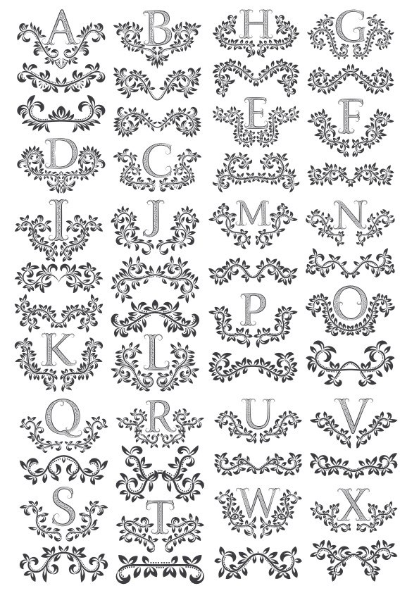 Floral Letters Free CDR Vectors Art