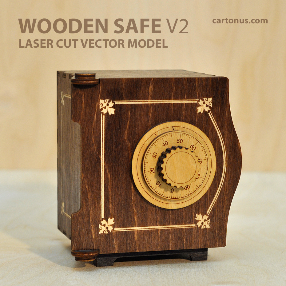 Wooden Safe v2 Laser Cut Free CDR Vectors Art