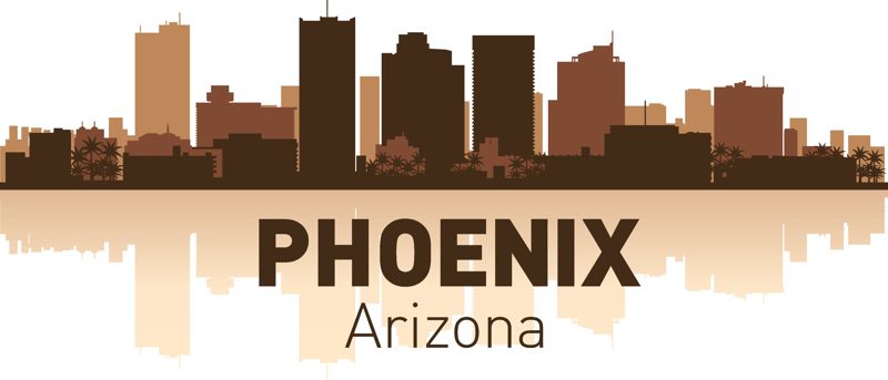 Phoenix Arizona skyline city silhouette Free CDR Vectors Art