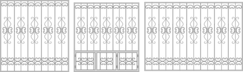 Wrought Iron Fence Window Free CDR Vectors Art