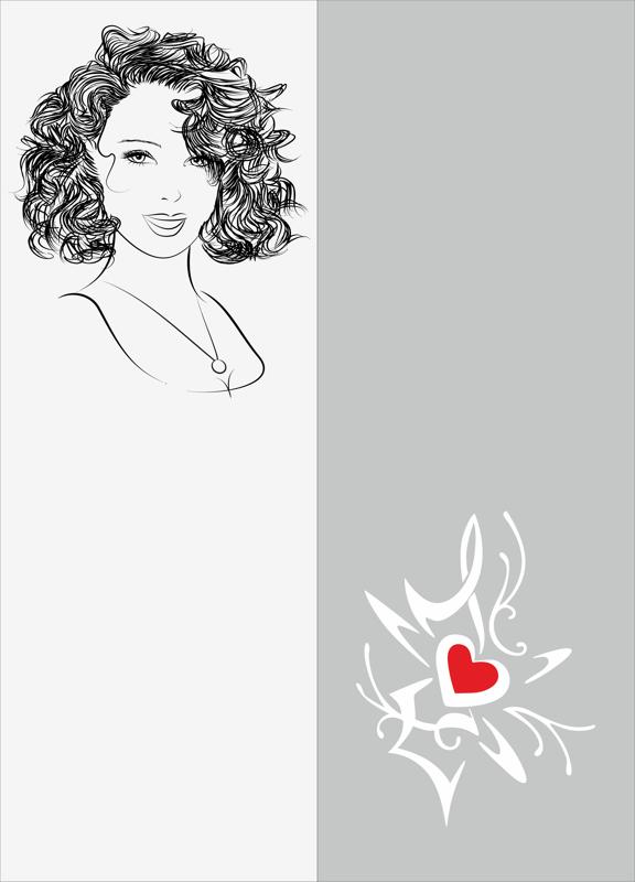 Sketch Of Stylish Young Girl Sandblast Pattern Free CDR Vectors Art