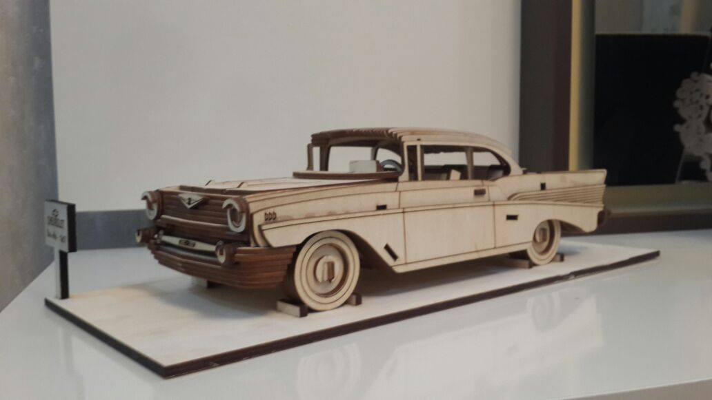 Chevrolet Bel Air 1957 file for laser cutting CNC Free CDR Vectors Art