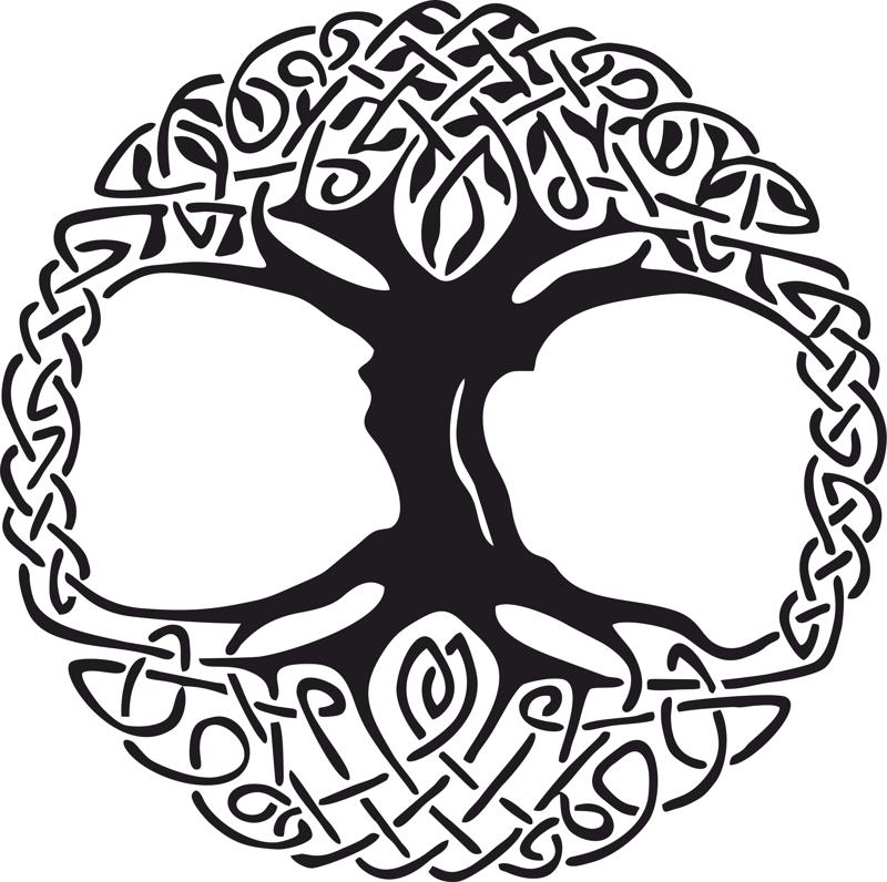 Celtic Tree of Life Vinyl Window Sticker Free CDR Vectors Art