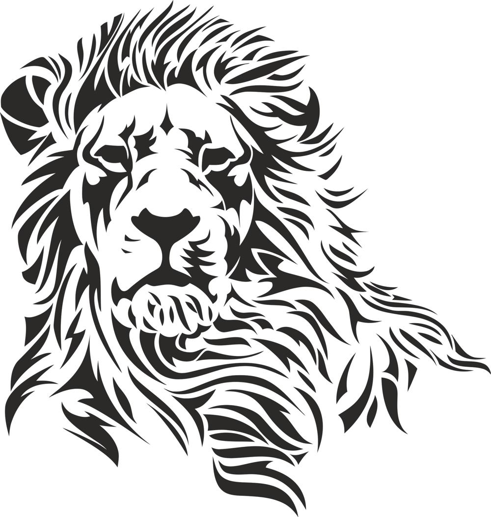 Lion Head Stencil Free CDR Vectors Art