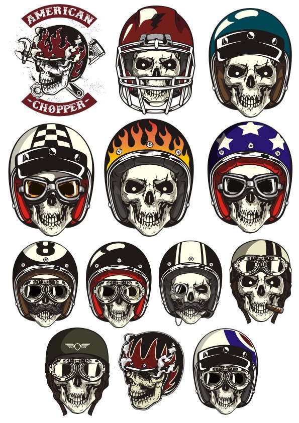 Skull In Helmet Free CDR Vectors Art