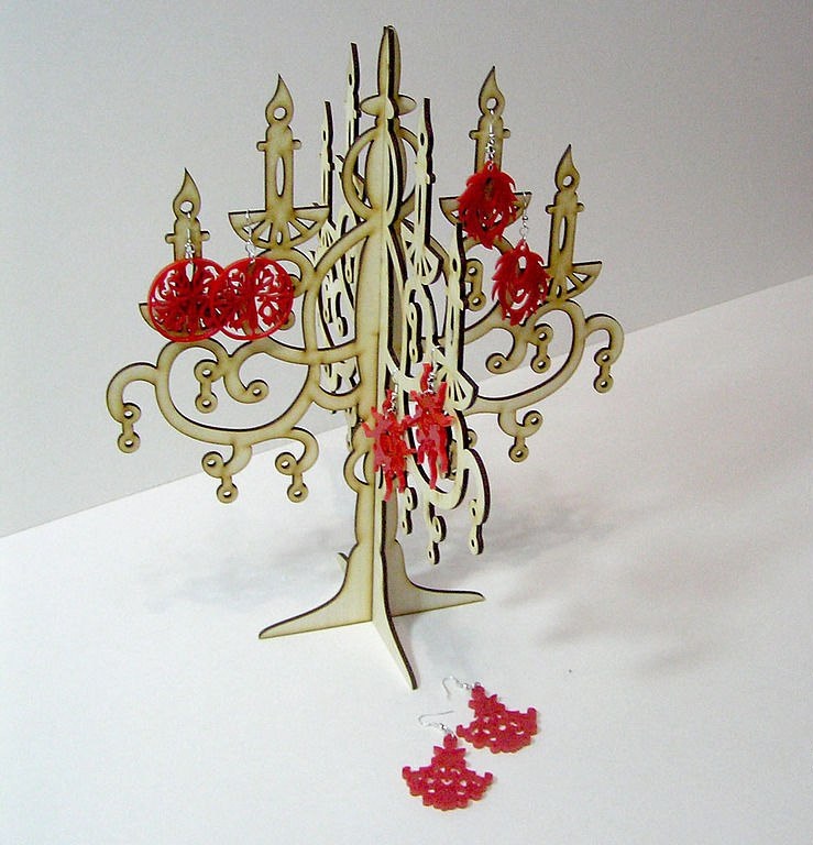 Candlestick Jewelry Hanger Laser Cut Free CDR Vectors Art