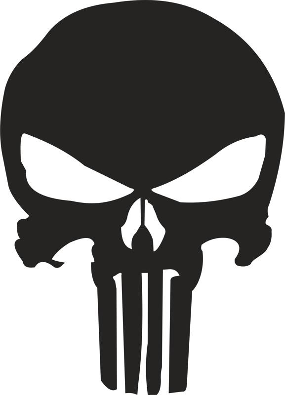 Punisher Skull Stencil Free CDR Vectors Art