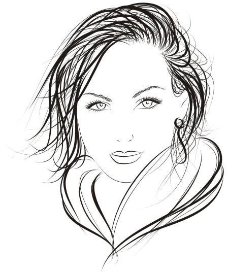 Face of Pretty Woman Logo Free CDR Vectors Art
