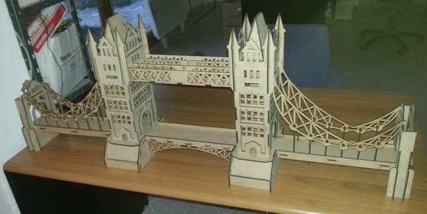 London Bridge 3D Puzzle Model Laser Cut Free CDR Vectors Art