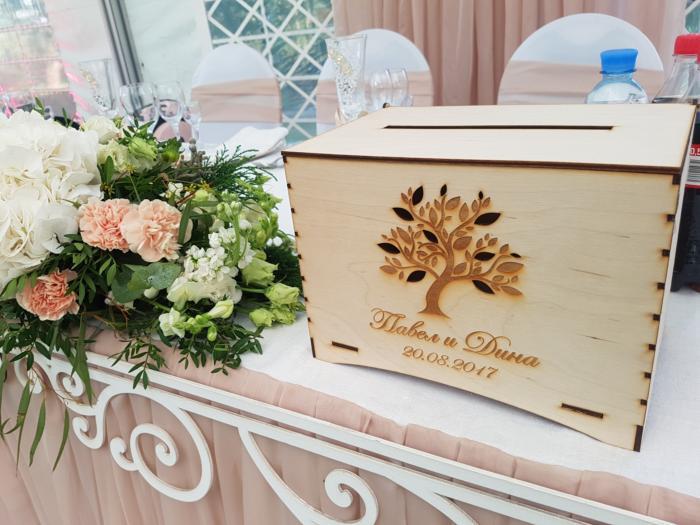 Wooden Wedding Boxes With Slot on Top Money Card Storage Free CDR Vectors Art