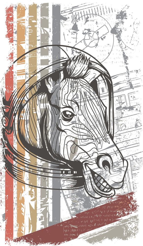 Horse vector T-shirt print Free CDR Vectors Art
