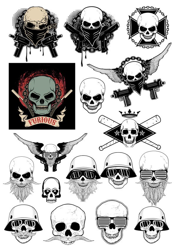 Gangster Skull Free CDR Vectors Art