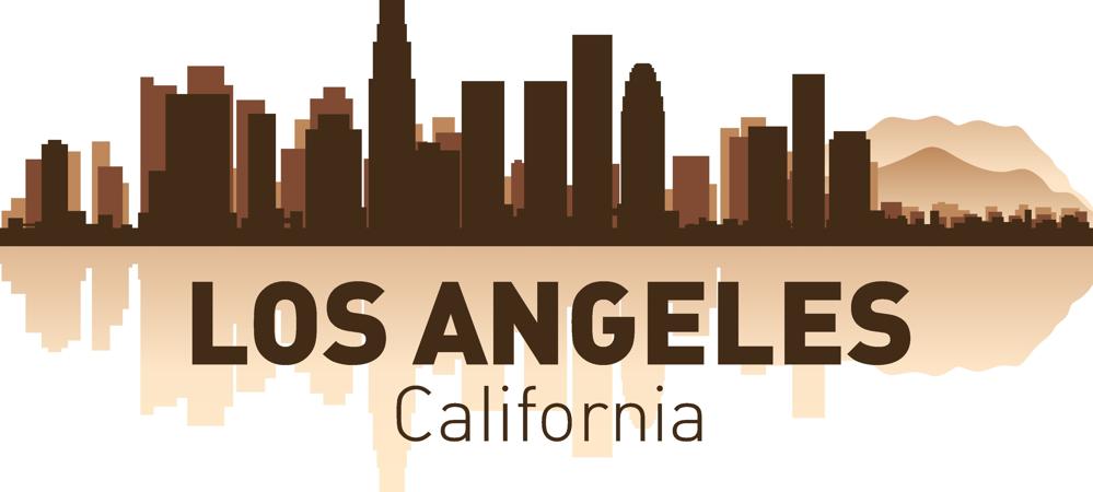 Los Angeles City Skyline Silhouettes Free CDR Vectors Art