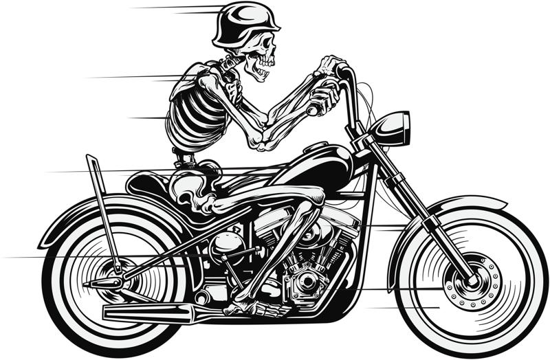 Vector Skull Motorcycle Free CDR Vectors Art