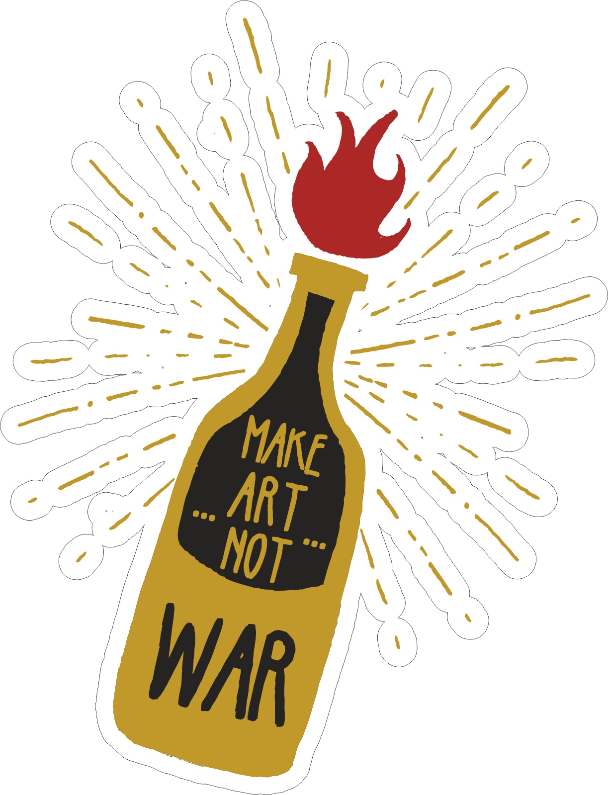 Make Art Not War Sticker Free CDR Vectors Art