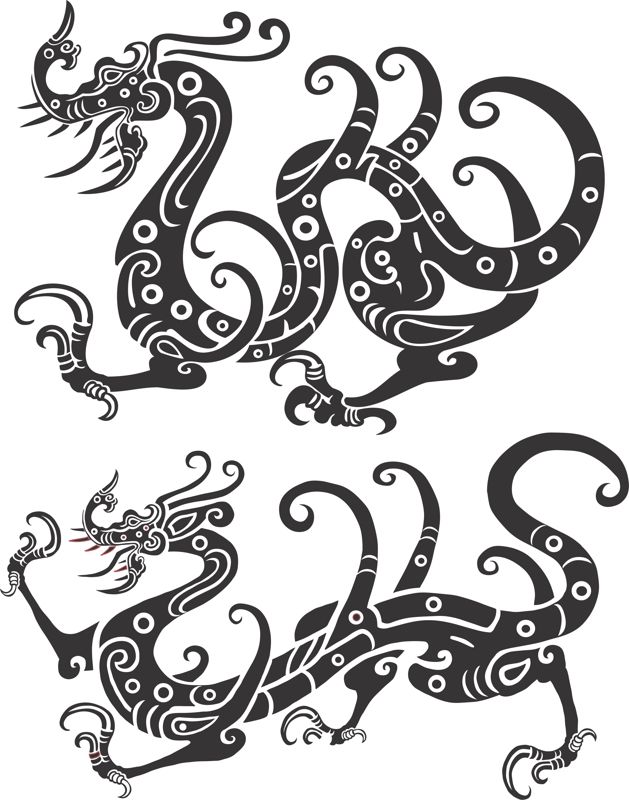 Chinese New Year Golden Dragon Free CDR Vectors Art
