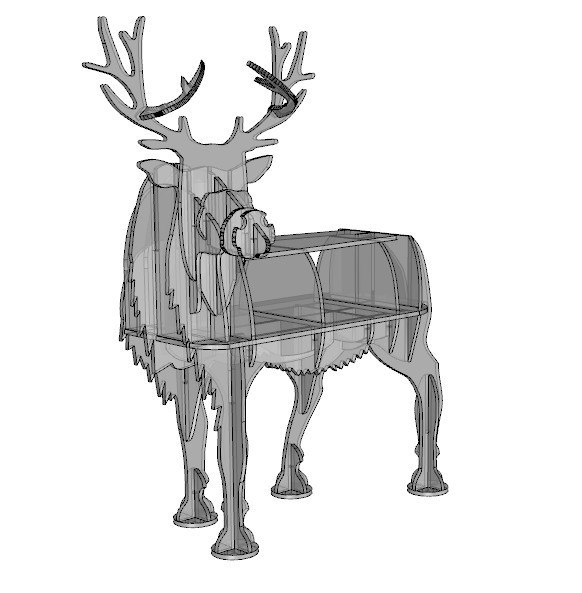 Deer 2D animals design plan 10mm Free CDR Vectors Art