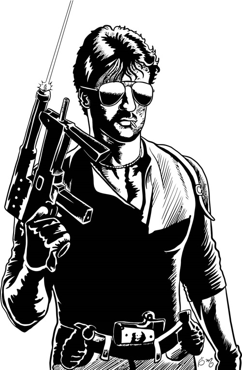 Sylvester Stallone Cobra Free CDR Vectors Art