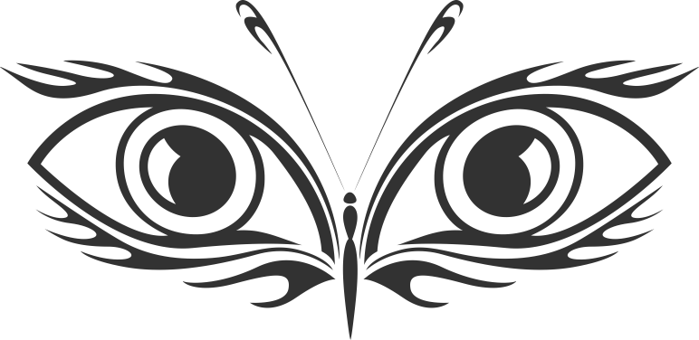 Butterfly With Eye Design Free CDR Vectors Art