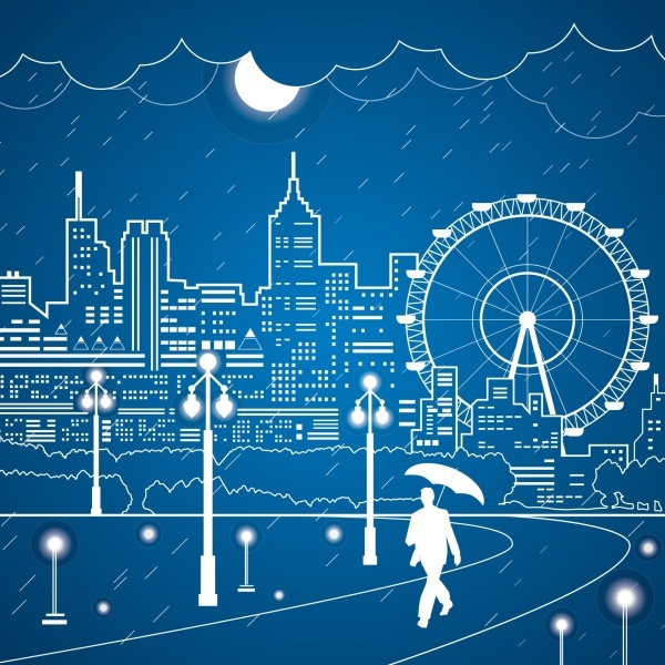 City and playgrounds outline Free CDR Vectors Art
