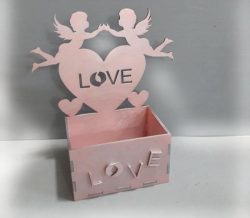 Box With Angels Love Heart File Download For Laser Cut Cnc Free CDR Vectors Art