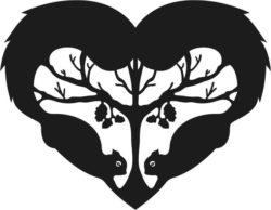 Heart With Two Squirrels Download For Laser Cut Free DXF File