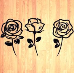 Beautiful Carved Roses Download For Laser Engraving Machines Free CDR Vectors Art