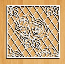 Roses Decorated Square Frame Download For Laser Cut Free CDR Vectors Art