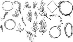Branch Set For Print Or Laser Engraving Machines Free CDR Vectors Art