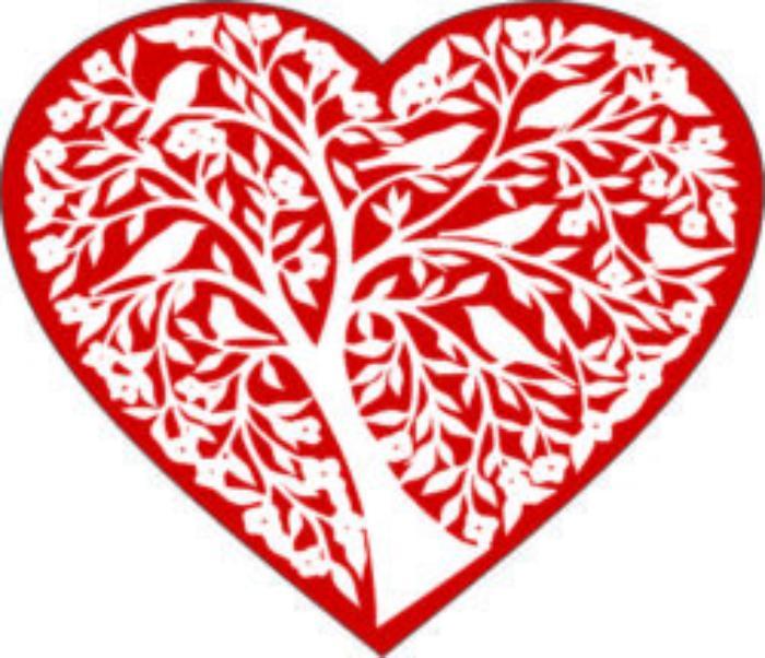 Heart And Tree For Laser Engraving Machines Free CDR Vectors Art
