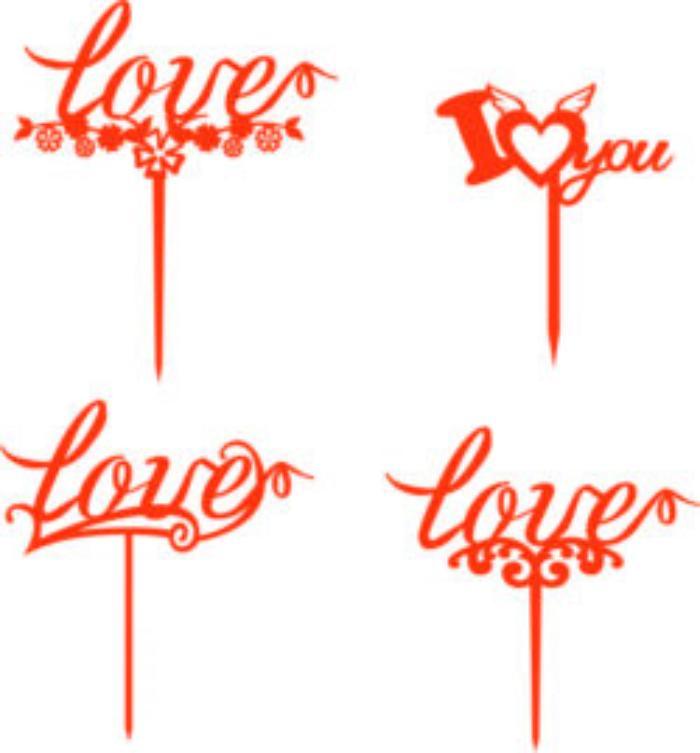 Love Toppers For Laser Cut Free CDR Vectors Art