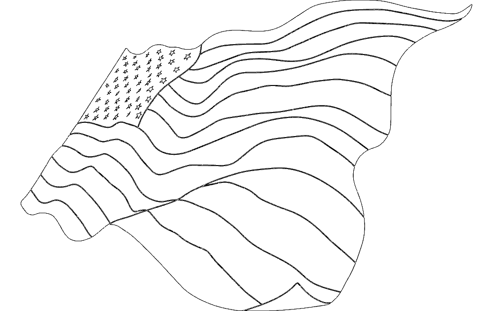 American Flag Free DXF File