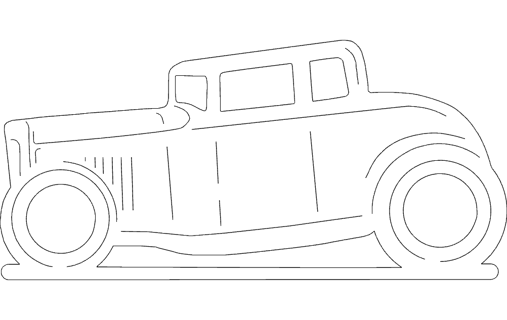 5 Window Coupe Free DXF File