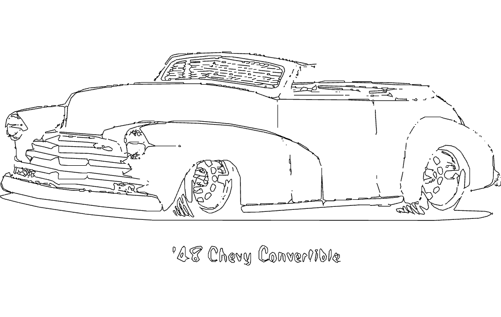 18 Chevy Convertible Free DXF File