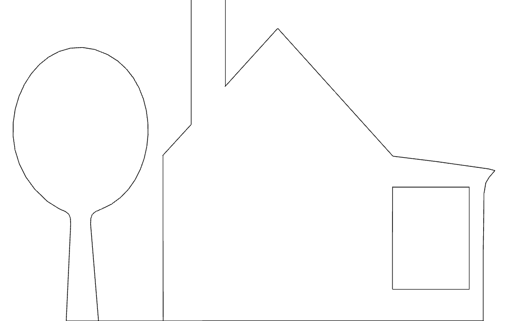 House Silhouette Free DXF File