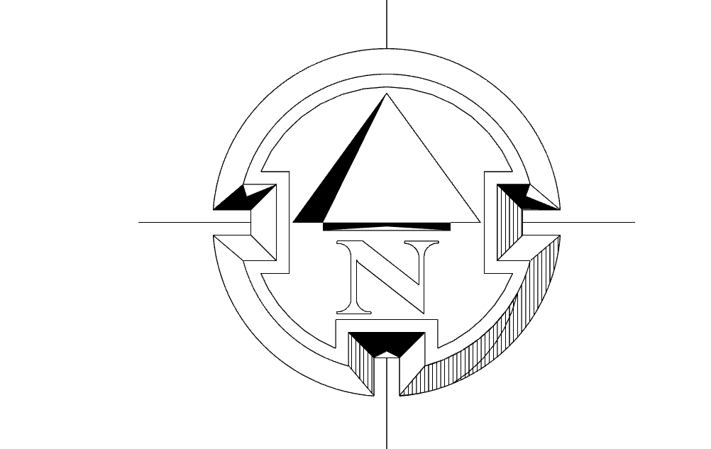 North Arrow Symbol Round Free DXF File