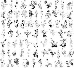 Set Of Decorative Flowers For Print Or Laser Engraving Machines Free CDR Vectors Art