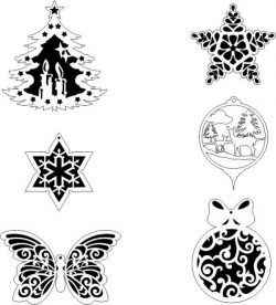 Snowflakes On A Pine Tree Download For Plasma Free DXF File