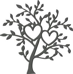 Art Tree And Two Hearts Download For Laser Cut Plasma Free CDR Vectors Art