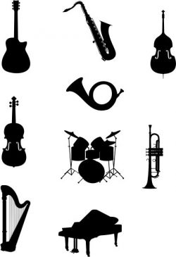 Design Of The Orchestra Instruments Free CDR Vectors Art