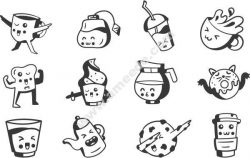 Kawaii Coffee Free DXF File