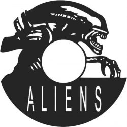 Aliens Wall Clock Free CDR Vectors Art