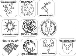 Game Of Thrones Coasters Red Cutting Line Free CDR Vectors Art