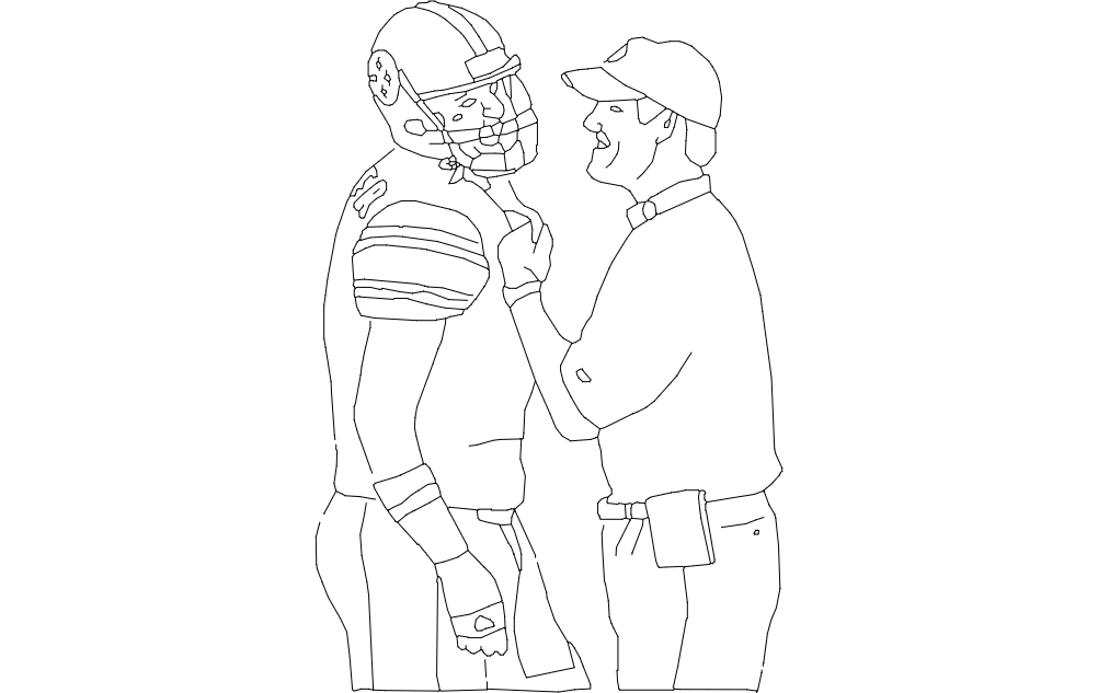 Cowher And Ben Lineart Free DXF File