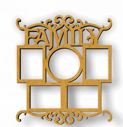 Family Photo Frame For Laser Cut Cnc Free DXF File