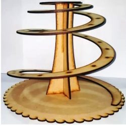 Display Shelves Of Spiral Cakes For Laser Cut Cnc Free CDR Vectors Art