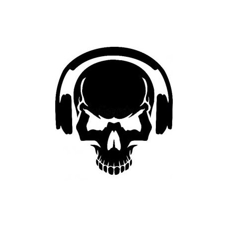 Skull With Headphones Free DXF File
