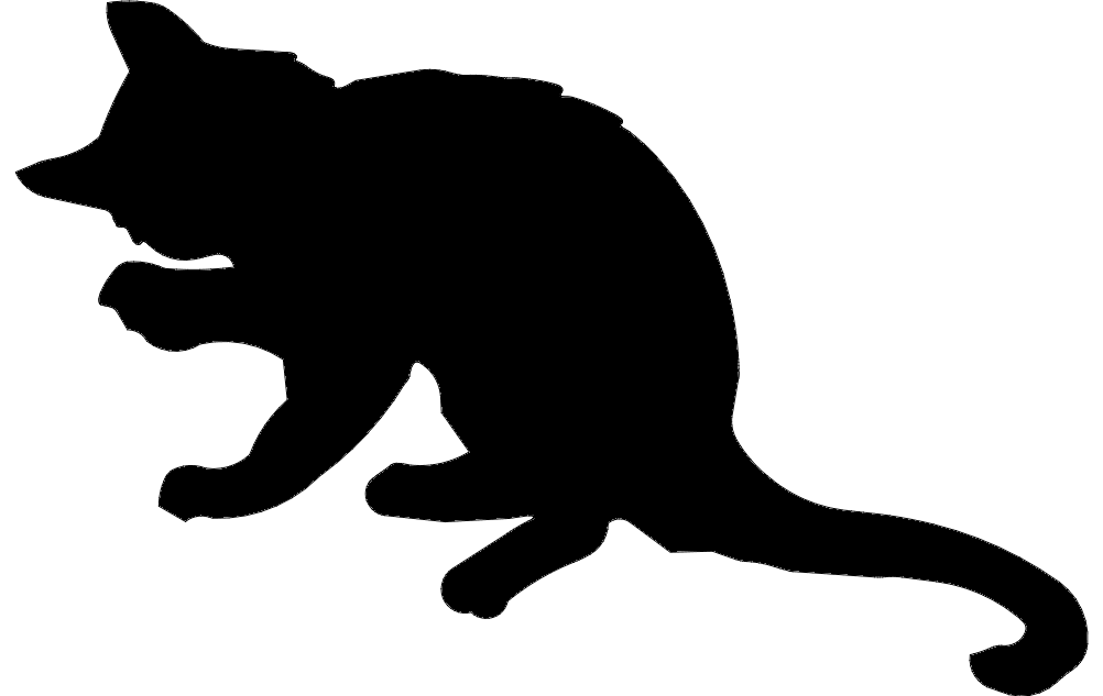 Kitten Silhouette Free DXF File